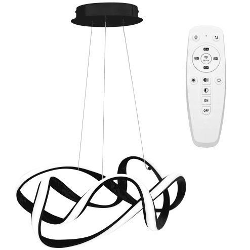 Pendant LED Lamp TOOLIGHT APP820-CP Modern EVE Black + remote control 1-light point 70 W 49x20cm