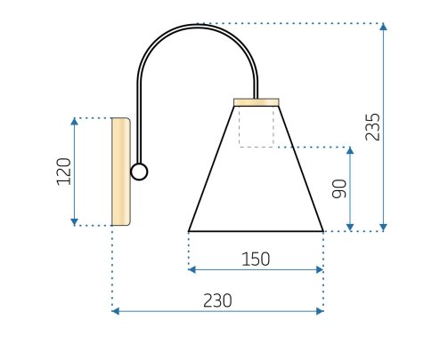 Wall Light Toolight APP932-1W E27 black / brown