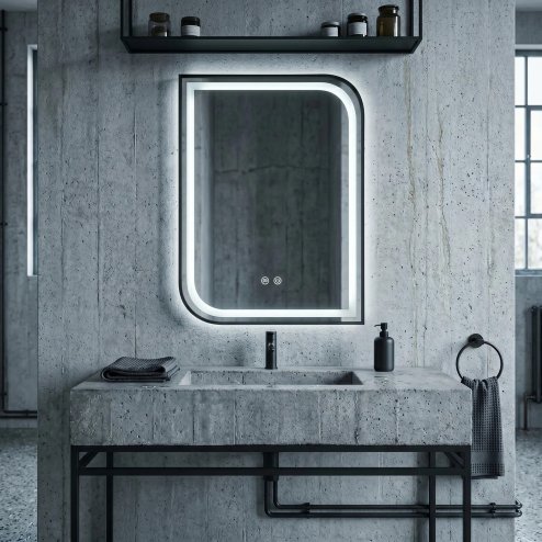 Mirror Rea Zone 70X50 Led Black