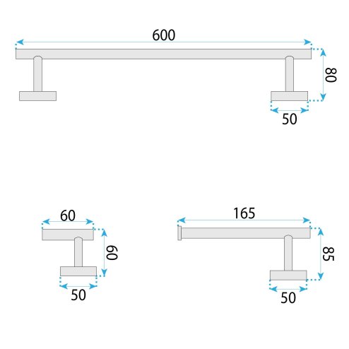 Set Of Bathroom Hangers Rea Ari Brush Nickel