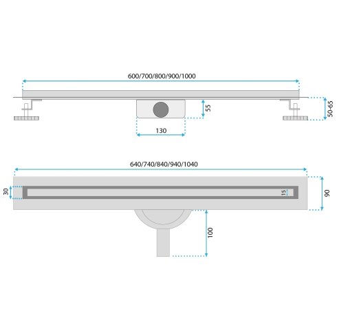 Linear Drainage REA Neox Slim Pro Black 100