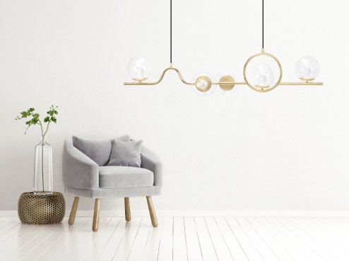 Pendant Lamp TOOLIGHT APP1023-5CP Gold 5-light points E27 12x100x20-110cm