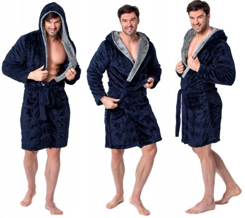Bathrobe Jordan Navy-Grey Men L