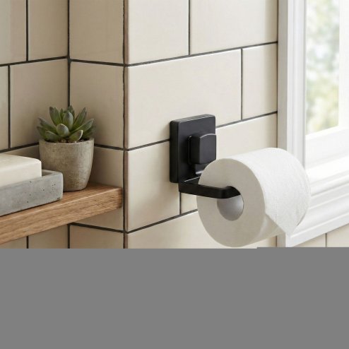 Toilet paper holder REA without drilling Black 381698
