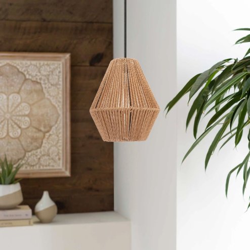 Pendant LED Lamp TOOLIGHT APP1150-1W Brown Black Metal Rope 60W