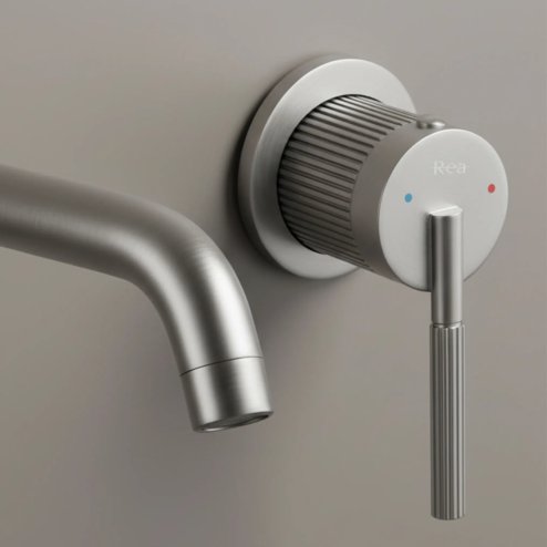 WALL MOUNTED BASIN FAUCET REA ARGON BRUSHED NICKEL + BOX