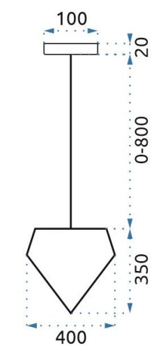 Pendant Lamp TOOLIGHT APP563-1CP Diamond Metal Loft Black Diamond 1-light point E27 40x40x35-115cm