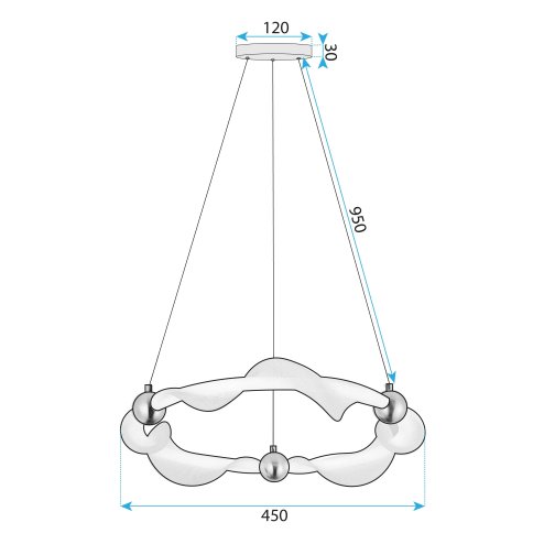 CEILING LAMP CHANDELIER TOOLIGHT LED G010-CP WHITE GOLD