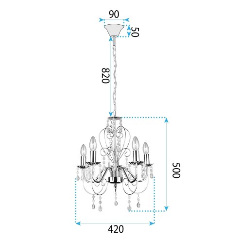 PENDANT CEILING LAMP TOOLIGHT EBT009-5CP GOLD