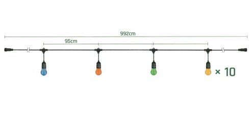 Outdoor garland black WOJ+14342