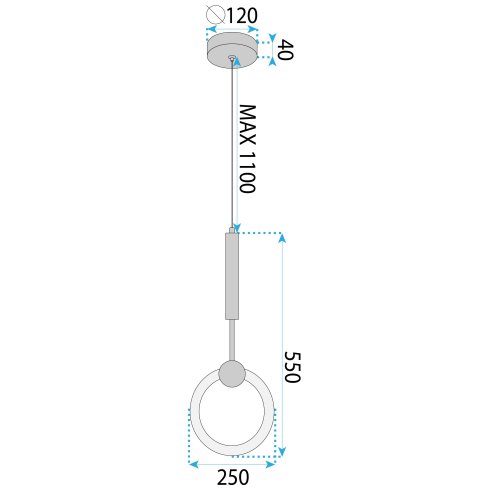 LED PENDANT LAMP TOOLIGHT LHJ059-1CP 100 BRUSHED GOLD