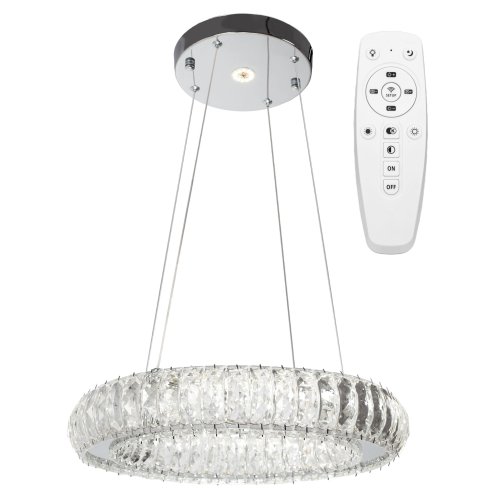 Pendant LED Lamp TOOLIGHT APP1040-CP Cristal + remote control Round 2-light points 40W 39x39x6,5-85cm