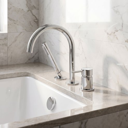 Rea 3-Hole Bathtub Faucet Lungo Chrome 23,5X6,5X27,5Cm
