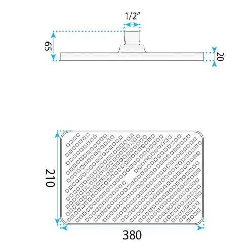 Rea Rectangular Shower Head Js-032 Chrome
