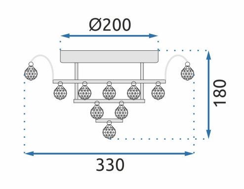 Ceiling Lamp Chandelier TOOLIGHT APP783-3C Cristal Round 3-light points E14