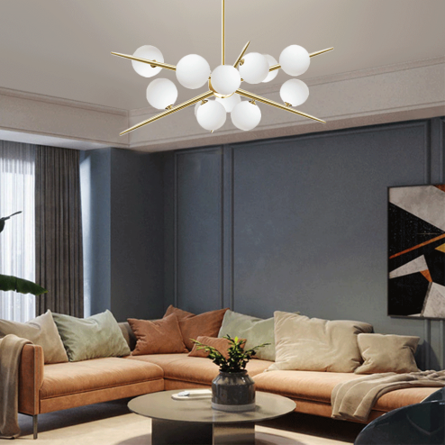Pendant Lamp TOOLIGHT APP998-12CP Gold 12-light points G9 65x70x90cm