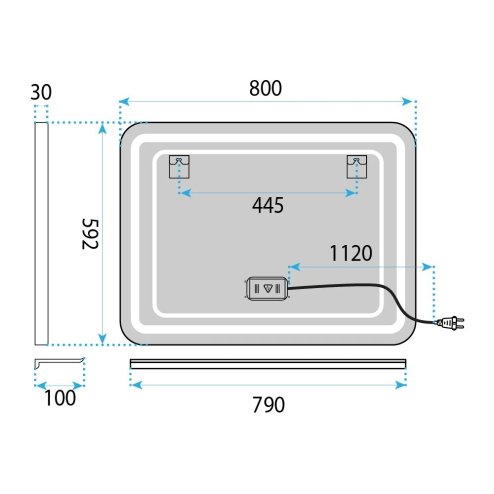 Mirror Rea L-8060 Led Transparent