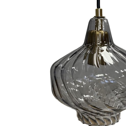 Pendant Lamp TOOLIGHT APP1122 Metal - Glass Black E27 1-light point