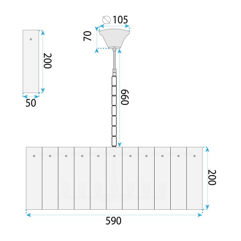 CEILING LAMP CHANDELIER TOOLIGHT APP1779-CP GOLD