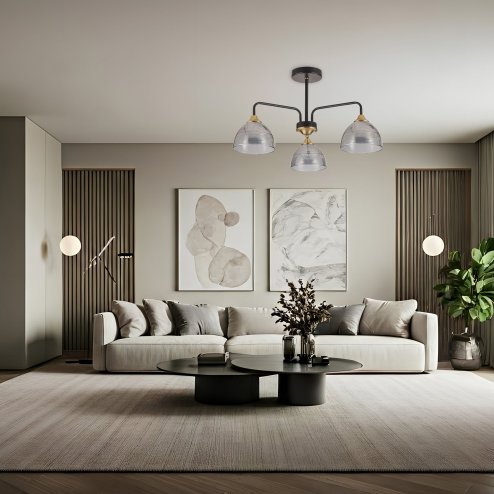 CEILING LAMP CHANDELIER TOOLIGHT G084-3C BLACK GREY