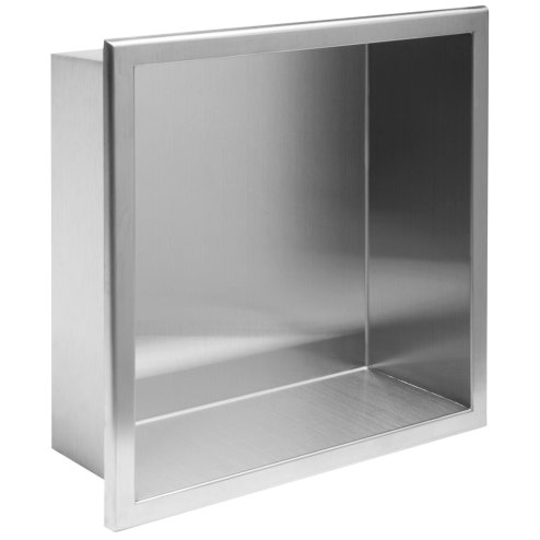 Built-in Stainless Steel Bathroom Shelf 30X30 Brushed Steel