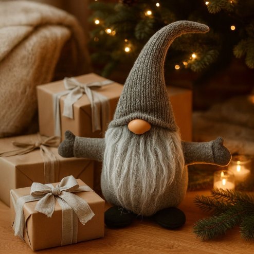 Chrismas Gnome 35cm YX045 GREY