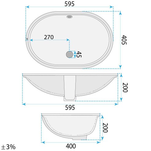 Rea Inset Washbasin Niva