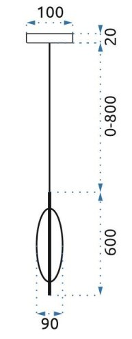 Pendant LED Lamp TOOLIGHT APP549-1CP Glass Metal Gold 1-light point 9x9x60-140cm