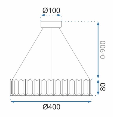 Pendant LED Lamp TOOLIGHT APP982-CP Cristal Round 2-light points 24W 40x40x8-98cm