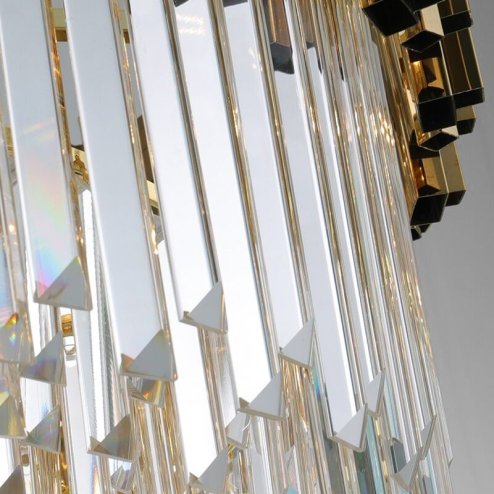 Pendant Lamp TOOLIGHT 312355 Cristal Gold 6-light points E14 60x30x38-138cm