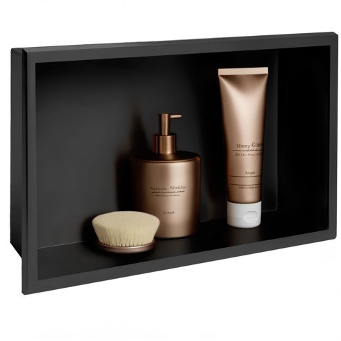 Built-in Stainless Steel Bathroom Shelf 30X45 Black Matt