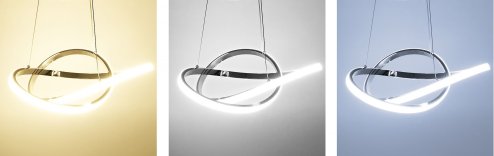 Pendant LED Lamp TOOLIGHT APP389-CP Modern Ring Chrome + remote control 1-light point 40W 44,5x44,5x9cm
