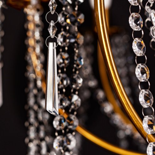 Chandelier Toolight APP766-8CP Crystal Gold Candles 8-light points E14 75x75x48,5-118,5cm