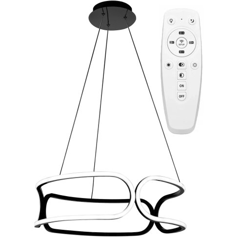 Pendant LED Lamp TOOLIGHT APP790-CP Black + remote control 3-light points 90 W 56x56x18-108cm