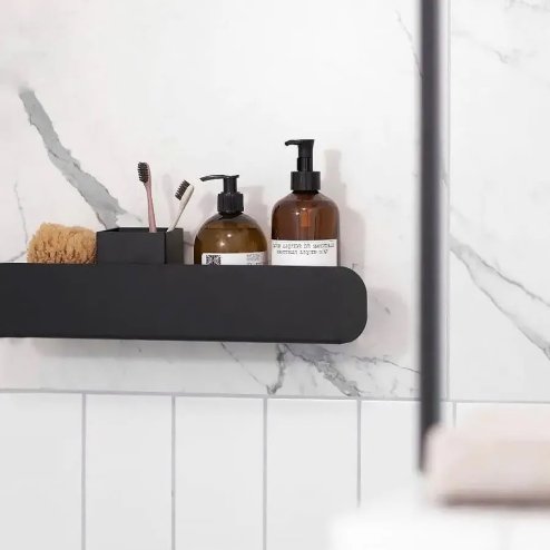 Bathroom Shelf Sf01 45Cm Black Matt