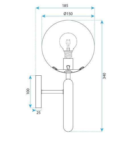 WALL LAMP TOOLIGHT G097-1W BLACK WHITE