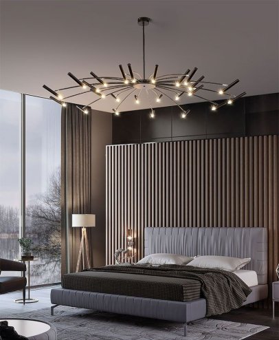 Pendant Lamp TOOLIGHT APP1196-15CP Black Metal G9 15-light points