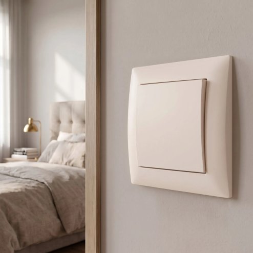 Toolight Single Switch With Frame Oste Jnh006-w Beige