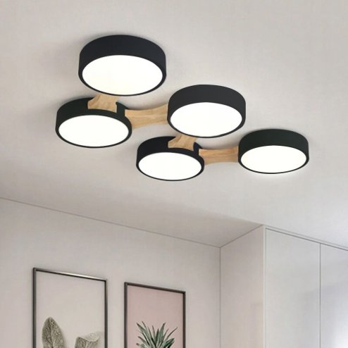 Ceiling LED Lamp Chandelier TOOLIGHT APP526-5C Black + Remote Control 5-light points 5 x 12W 35x95Cm
