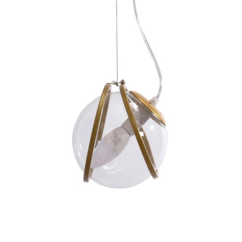 Pendant Lamp TOOLIGHT APP1089-1CP Gold Transparent Ball 1-light point E27 14x14x16-106cm
