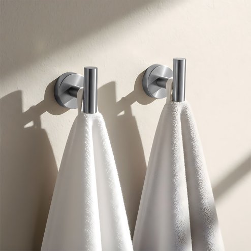 Set Of Bathroom Hangers Rea Ari Brush Nickel