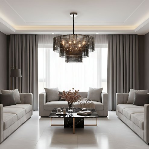 CEILING LAMP CHANDELIER TOOLIGHT APP1678-8CP GREY