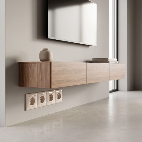Toolight Quadruple Socket Frame Oste Jnh016-4f Beige