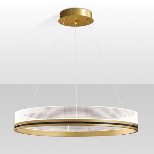Pendant LED Lamp TOOLIGHT APP1189-CP 40cm Gold Metal Plastic 32W