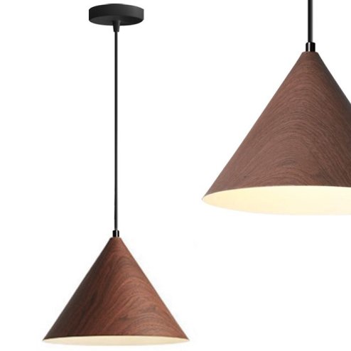 Pendant Lamp TOOLIGHT APP1443-1CP Dark Wood Cone E27