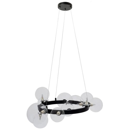 Pendant Lamp TOOLIGHT APP1159-10CP Black Metal Glass Balls G9 10-light points