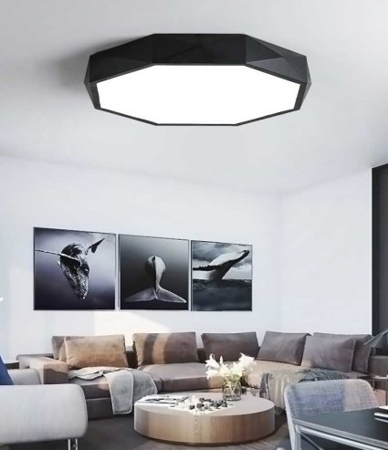 Ceiling Lamp Chandelier TOOLIGHT APP863-C Diamond Black Round 5-light points E27 50x8Cm