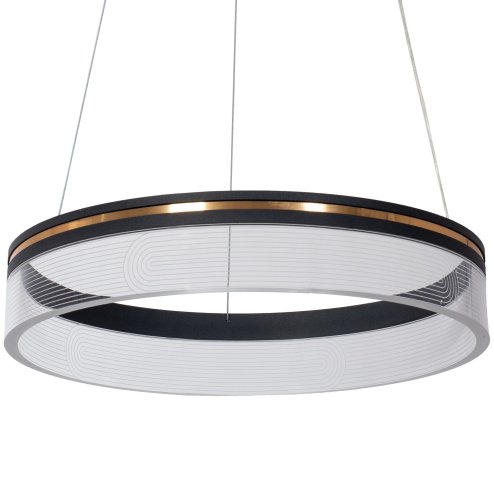 Pendant LED Lamp TOOLIGHT APP1191-CP 40cm Black Plastic 32W + remote control