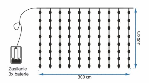Curtain LED 300 Diode 3x3m
