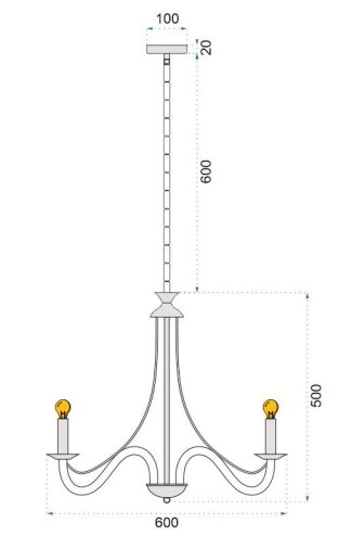 Lamp APP647-5CP BLACK
